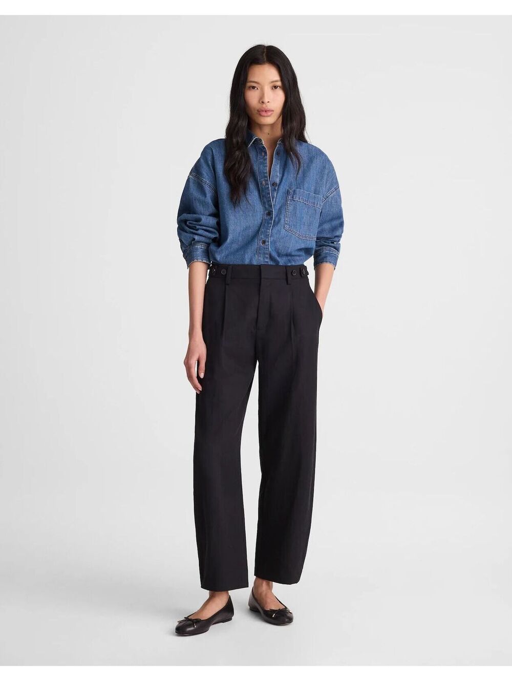 NWT Madewell The Barrel-Leg Pant in Drapey Twill - Size 8 - MSRP $118 - Picture 5 of 5